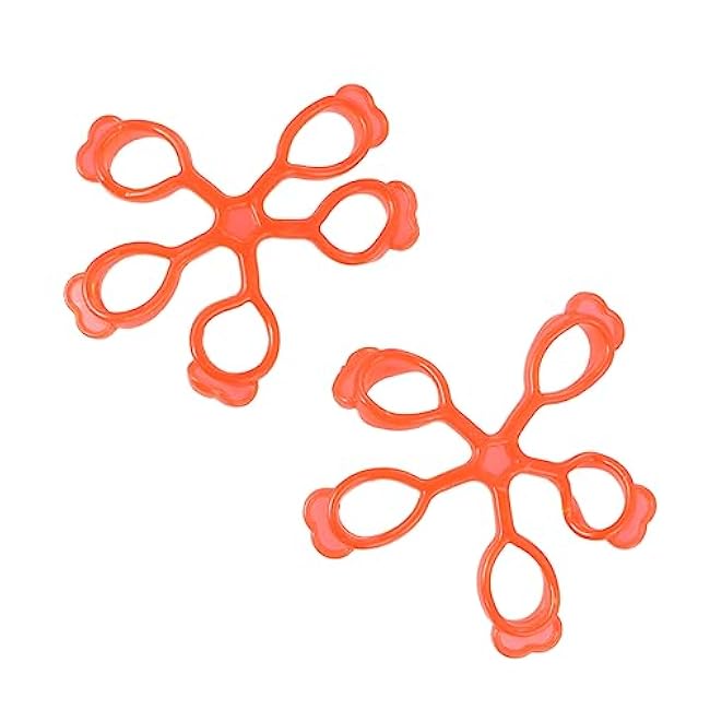 TOYANDONA 2Pcs Guitar Finger Strengthener Red Plastic Finger Exerciser Hand Grip Trainer for Musicians Athletes Hand Function Training and Flexibility Maintenance