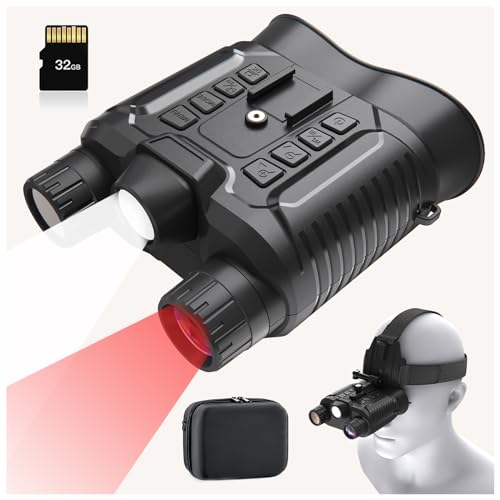 Night Vision Goggles Night with Head Strap, 1312FT NightVision Binoculars for Adults, Hands-NightVision for, 8X Digital Zoom/32GB SD Card