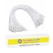 Mandala Crafts Menu Mask Badge Sign Hanging Elastic Barbed Cord Loop Band with Metal Barbs (13 Inches 50 Loops, White)
