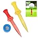 YONGZURA Attractive Tee Holder | 6 Customizable Heights with Level Indicator | PC Material for Driving Range/Practice Mat | Multi Ball Flight Path Control