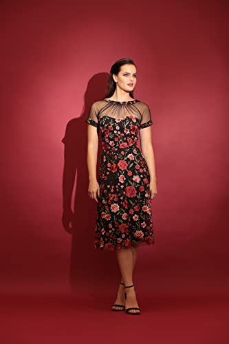 Image of Maggy London Women's Illusion Dress Occasion Event Party Holiday Cocktail Guest of Wedding.