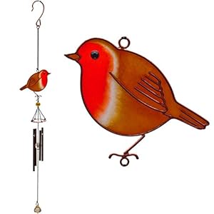 Jones Home and Gift WC_75624 Windchime | Robin | 1pc, Orange