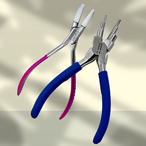 Premium German 2 Ea Jewelry Pliers Including 6 In 1 Bail Making Pliers Jewelry Bail Pliers,Nylon Nose Pliers For Jewelry Making Beading Looping Shaping Wire Diy Crafts #TOP4