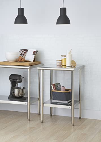 Trinity Ecostorage Heavy Duty Stainless Steel Kitchen Prep Table With Adjustable Shelf For Commercial And Industrial Use, Nsf Certified, 200 Lb Capacity, 24”W X 24”D X 35”H #TOP3