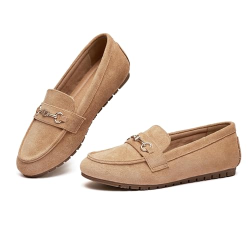 Image of BGSTGUDS Women's Wide Loafers Shoes Cute Dressy Shoes Ladies Comfort Slip Ons Work Shoes
