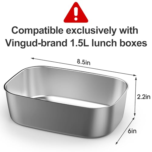 Image of Vingud 1.5L Replacement Stainless Steel Container Electric Lunch Box (Model: DFH-001), Food Container, Eco Safe & Healthy, Dishwasher Safe