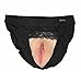 Ajusen Real Vagina Cacher Gaff Faux Vagin Slip Shapewear pour Transsexuel Crossdresser Shemale (Black, L)
