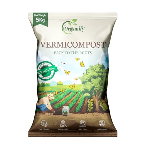 Image of Organic Vermicompost Manure for Plants 5 Kg | 100% Natural Earthworm Compost | Organic Soil Enricher, Root Booster & Growth Promoter for Indoor, Outdoor, Vegetable & Flower Plants