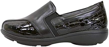 Peerage Agatha (LC9011) Women Wide Width Comfort Leather Loafers Black 9 | Image 2