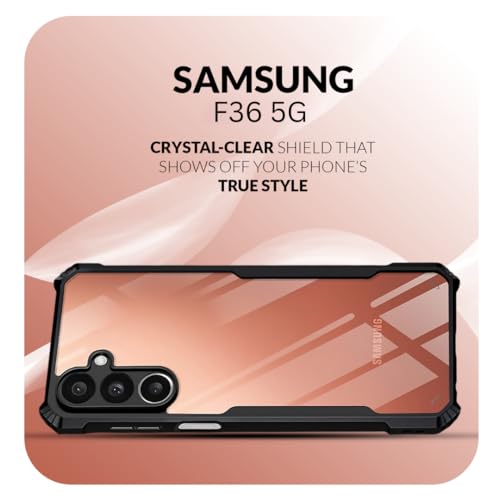 Image of Back Cover Case + Screen Protector for Samsung Galaxy F36 5G | Transparent Black | TPU & PC Anti Yellow Mobile Phone Case Cover for Samsung Galaxy F 36 / F36 5G | 360 Degree Protection