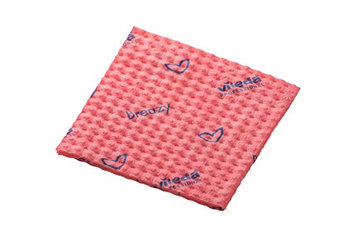 Bayeta Vileda Professional Breazy semidesechable de Microfibra, pack 25uds roja