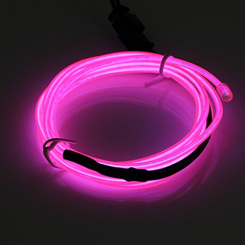 MASUNN 1 M USB Flexible El Fil Néon LED Bande De Lumière Glow Tube De Corde De La Décoration avec Onduleur 5V-Rose