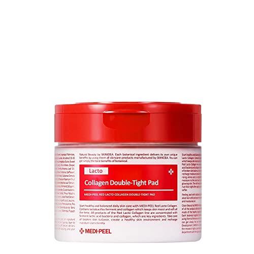 MEDI-PEEL Red Lacto Collagen Peeling Pad 70 Stück | Peeling & Reinigungspad mit Kollagen, Anti-Aging, Beruhigend, Heilung, Feuchtigkeitsspendend, Koreanische Hautpflege, für alle Hauttypen