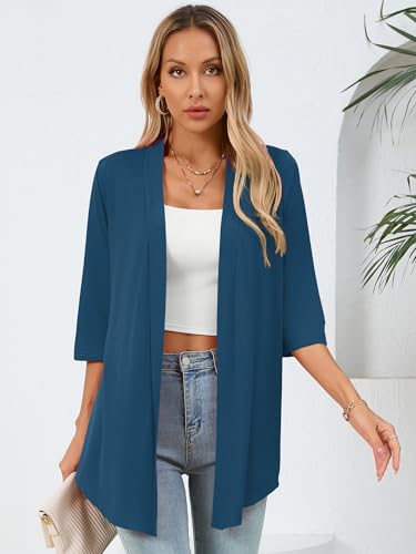 Image of Women's Lightweight Open Front Cardigans Casual Soft Drape Spring Summer Fall Cardigan S-3XL