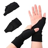 WEDAWIN Guantes para Artritis, Férula Pulgar, 1 par de Guantes de Compresión para Pulgar y Muñeca con Almohadillas de gel, para Dolor y Lesiones en el Pulgar, Tendinitis y Esguinces (S)