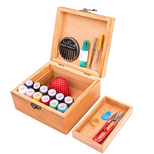 Flytreal Small Wooden Sewing Box #TOP3