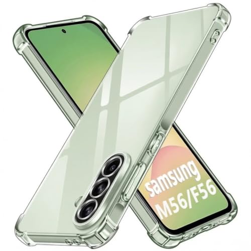 Image of Lustree Back Cover Transparent Case Compatible with Samsung Galaxy M56 | Clear + TPU Case with 4 Corner Air Cushion Protection & Camera Protection | Slim& Stylus Cover