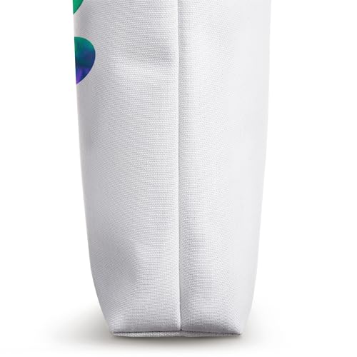 Bolsa tote con estampado de patas de perro y corazón en acuarela azul cian oscuro miniatura 3