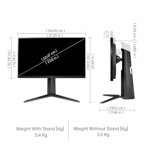LG 24GS65F Smartchoice 60.47cm (23.8Inch) Ultragear FHD (1920x1080) IPS Gaming Monitor, 180Hz, 1ms, NVIDIA G-SYNC Compatible, AMD FreeSync, DP, HDMI, Tilt/Height/Pivot Adjustable, Anti-Glare (Black) — photo 8