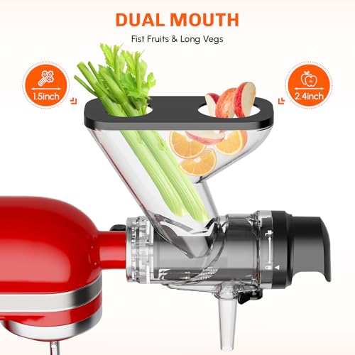 Image of Cofun Masticating Juicer Attachment for KitchenAid, Slow Juicer with Dual Feed Chute, High Juice Yield & Easy to Clean Cold Press Juicer Machine, Compatible with All KitchenAid Stand Mixers