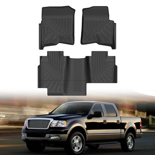 Cartist Floor Mats for 2004-2008 Ford F-150 SuperCrew Cab & Lincoln Mark LT Crew Cab 2006-2008, All Weather Floor Liners for F150 Accessories, Heavy Duty TPE Car Mats