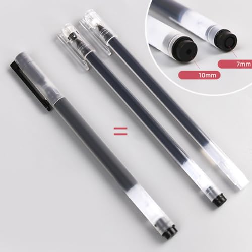 10 bolígrafos gel roller negro tinta líquida 0.5mm miniatura 2