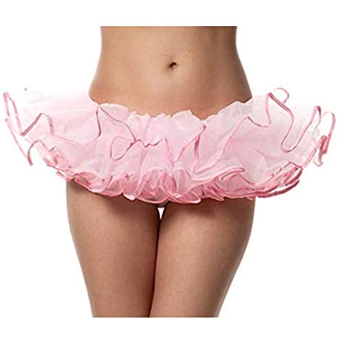 BellaSous Adult Puff Tutu Skirt for Halloween Costume, Vintage Style, Party wear and Festive Look Crinoline (Light Pink,Queen Size)