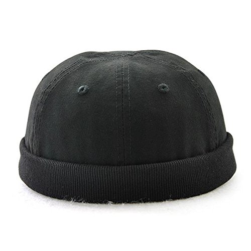 HVTKL Hombres Sólido Ajustable Cálido Skullcap Sailor Cap Rolled Cuff Retro Brimless Hat (Color : Color Army Green, Size : Size L)
