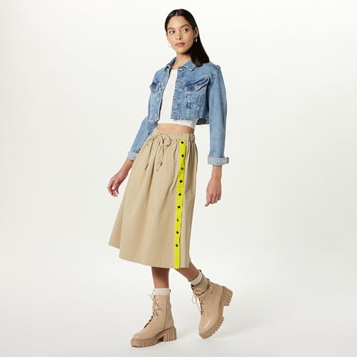 The Drop Women's Midi Skirt with Contrast Side Snap Detail4