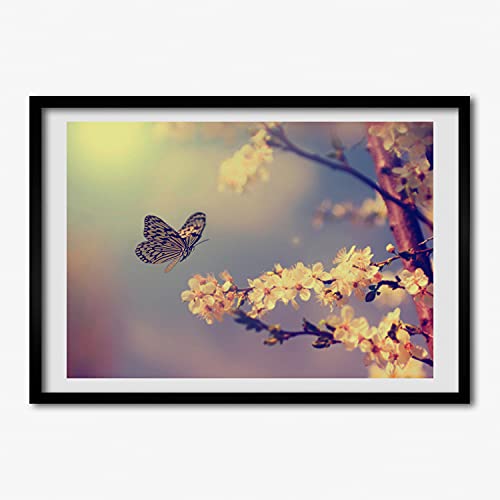 Cadre photo 70x50 cm fleur de cerisier pour salon zen Tulup