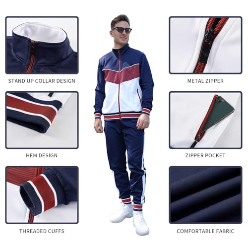 ANOTWENER Men's Casual 2 Piece Tracksuit Sets Long Sleeve Full Zip Jacket and Sweatpants Jogging Sport Outfits Sweatsuits4