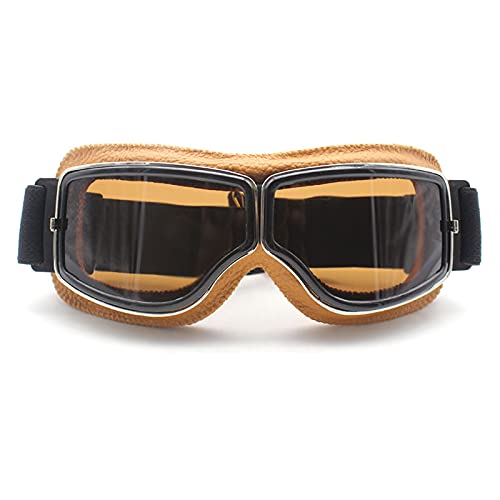 Occhiali da moto retrò occhiali vintage moto occhiali da moto Pelle sportiva all'aperto per occhiali da aviatore harley
