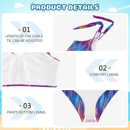 Image of Boccsty Cute Crab Red Blue Girls Swimsuits Kids Bikini Sets 2 Pcs Bathing Suit for 3T