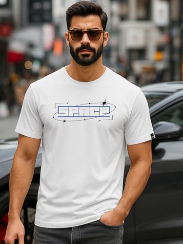 Image of Bewakoof Men's Typography Regular Fit Half Sleeve Round Neck Pure Cotton T-Shirt