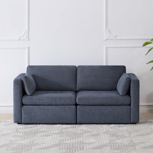 Image of CHITA 78 inch Modular Sectional Sofa,2 Seat Modular Couch, Blue