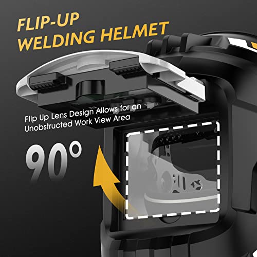 Image of TOOLIOM Auto Darkening Welding Helmet True Color 1 /1 /1 /1 Flip Front Welding Hood with Adjustable Shade Range 4 /9-13 Solar /Battery Powered Welding Mask for TIG MIG Stick Welder Helmet