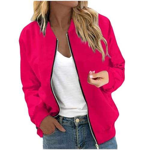 Veste bomber légère femme, coupe droite décontractée pour l'automne et le quotidien