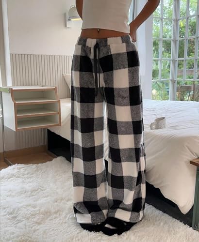 Image of Leopard Pants Women Therian Fuzzy Pajama Pants Y2k Cheetah Pants Grunge High Waisted Fluffy Pants