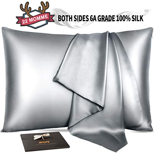 Winjoy Silk Pillowcase for Hair and Skin,22 Momme 100% Natural Mulberry Silk Pillowcases