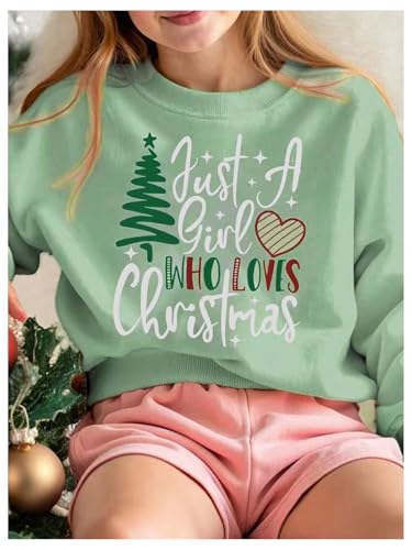 SweatyRocks Girl's Sweatshirt Crewneck Long Sleeve Fleece Pullover Top Christmas Clothing3