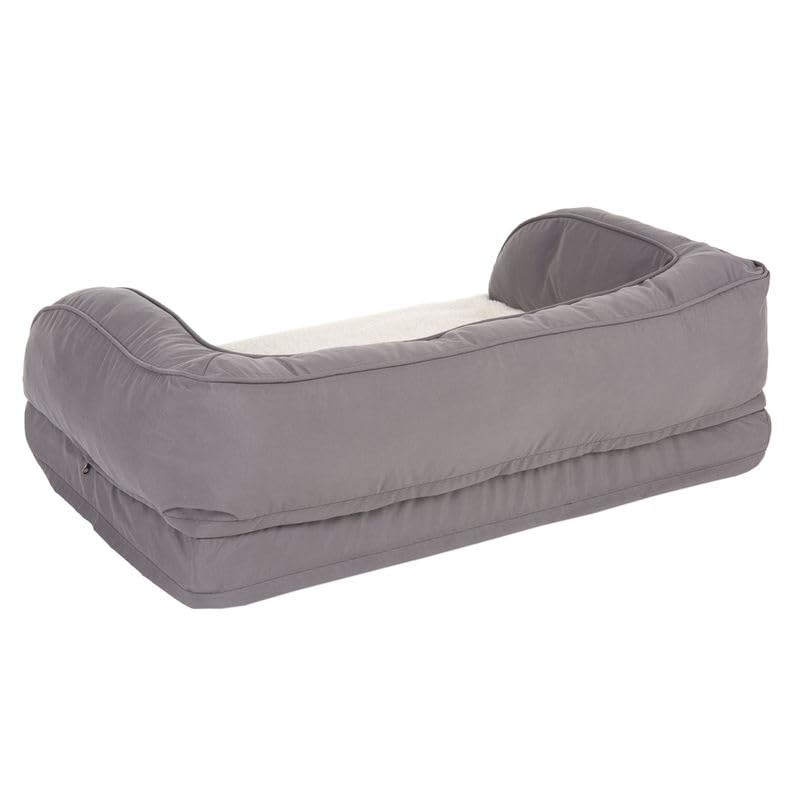 ZOOPLUS Orthopädisches Hundesofa | Hundebett | Memory Foam-Matratze | anschmiegsamer Bezugsstoff | hoher Rand | inkl. Plüschauflage (XL - L 140 x B 80 x H 32 cm)