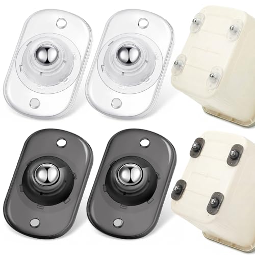 Honoson Self Adhesive Caster Wheels,Clear White Black,1 Steel,4 Pcs