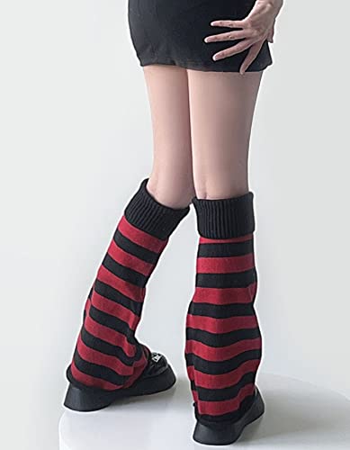 Image of WODECASA Girls Kawaii Leg Warmers Knitted Flared Leg Sleeves Goth Crochet Baggy Cuff Ankle Heap Socks