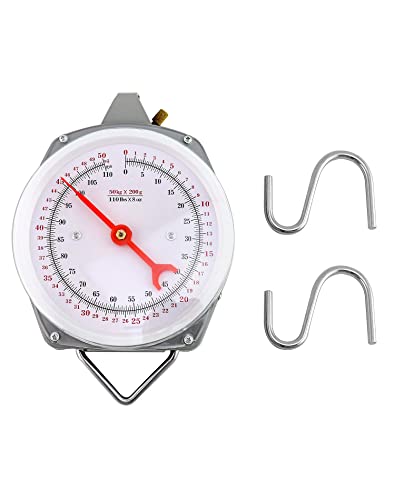 qwork precision hanging scale 110lbs  50kg capacity dual unit heavy duty