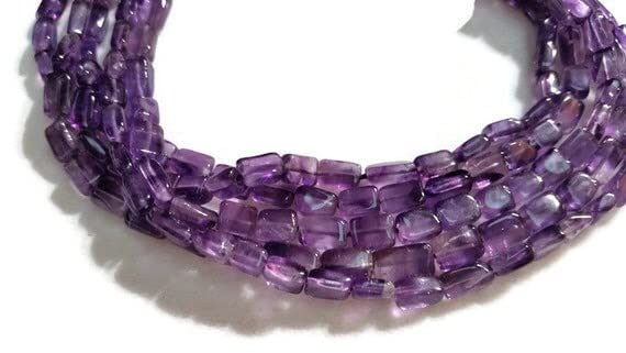Améthyste africaine rectangulaire 5x7mm LKBEADS : perles lisses sans accroc pour fil de joaillerie