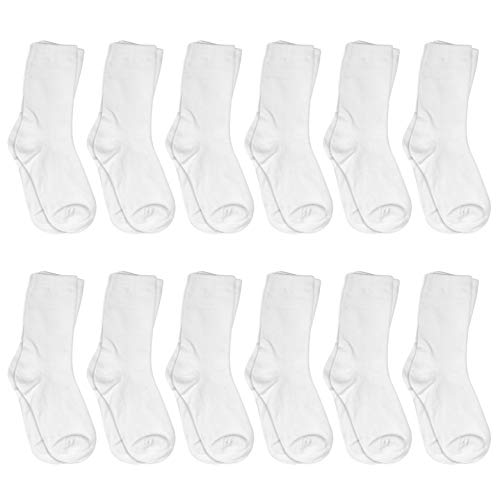 Falari 12-Pack Girl Toddler Kids Cotton Crew Socks, Athletic School Socks
