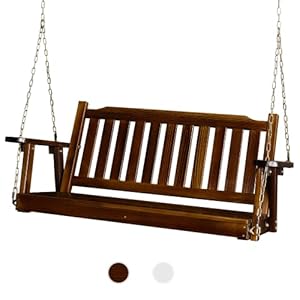 VINGLI Robuste Holzschaukel mit Ketten 1,2 m