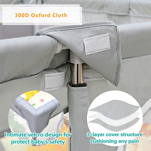 Orievir Baby Playpen,71" X 59"Baby Playpen For Toddler,Baby Playard 300D Cloth,Playpen For Babies With Mat,Sturdy Safety Play Yard,Baby Activity Center,Babys Fence Play Area With 30 Pcs Ocean Balls #TOP4