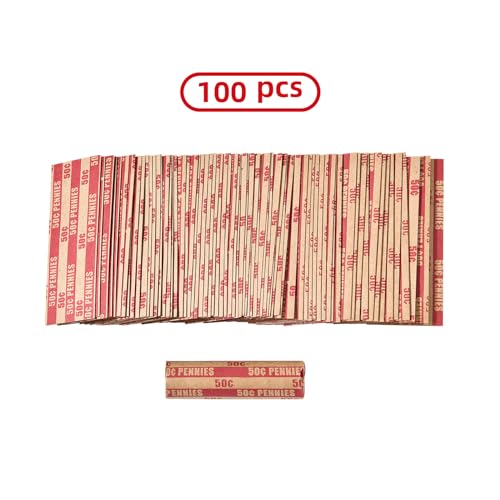 Sumerfnt Penny Coin Wrappers Coin Wrappers Pennies Only Flat Penny Rolls Wrappers 100 PCS - Thumbnail 3