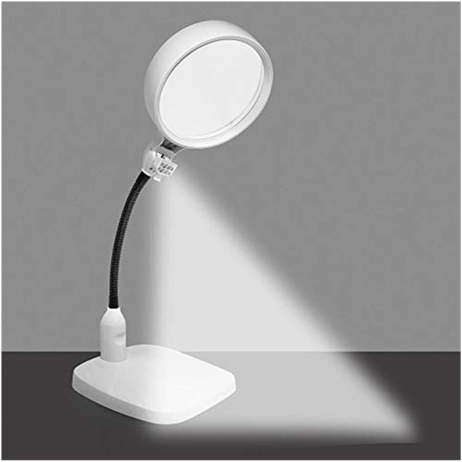 YYDS Magnifiers Desktop Magnifier with Lights Heavy Duty Stand Illuminated Hands Free Dimmable Diopter for Close Work Repair Crafts Visual Impairment Aids